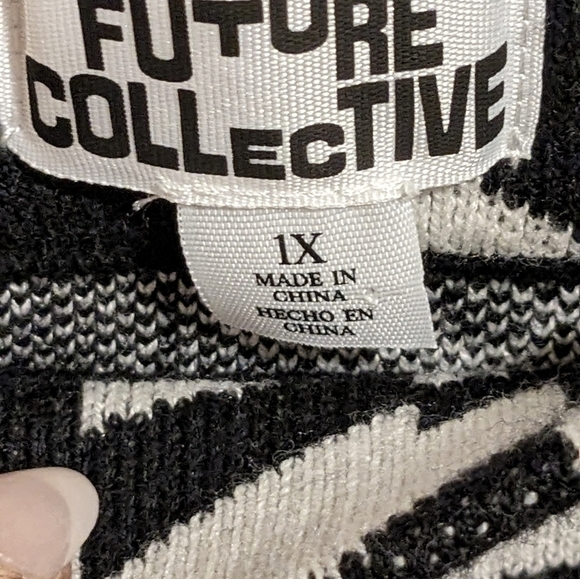 Future Collective Skirt Womens Plus 1X High Rise Slit Pencil Knit Stretch Midi - Picture 2 of 6